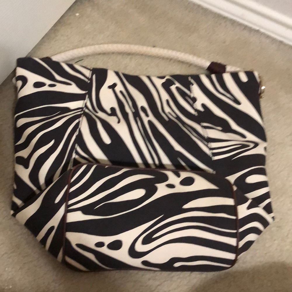 Michael Kors Zebra print hobo tote purse
